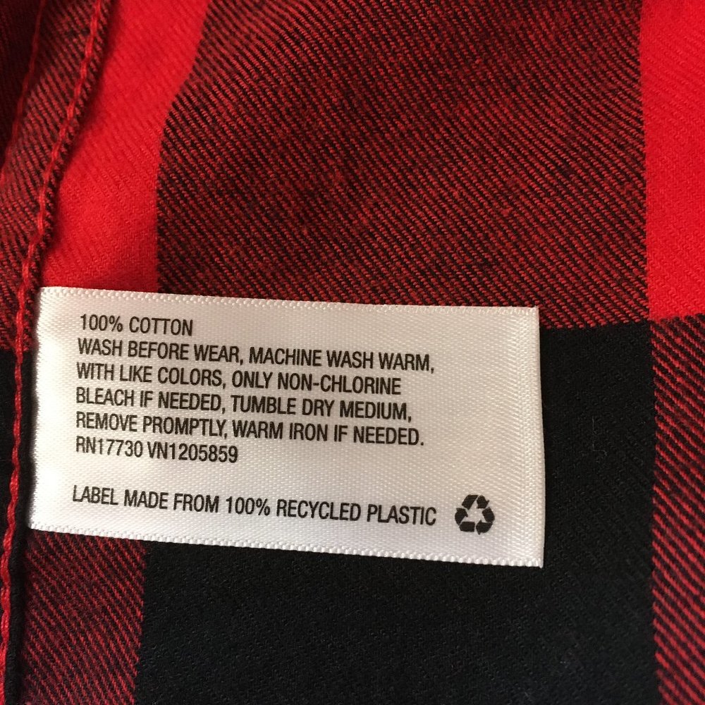 Boys Cat & Jack Long Sleeve Button Down Red & Black Plaid Shirt - XXLH (18) - Picture 3 of 8